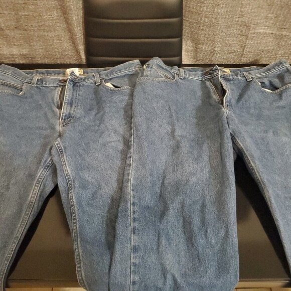 (2) L.L. Bean Relaxed Fit Jeans Men's Blue Denim Size 37 x 29